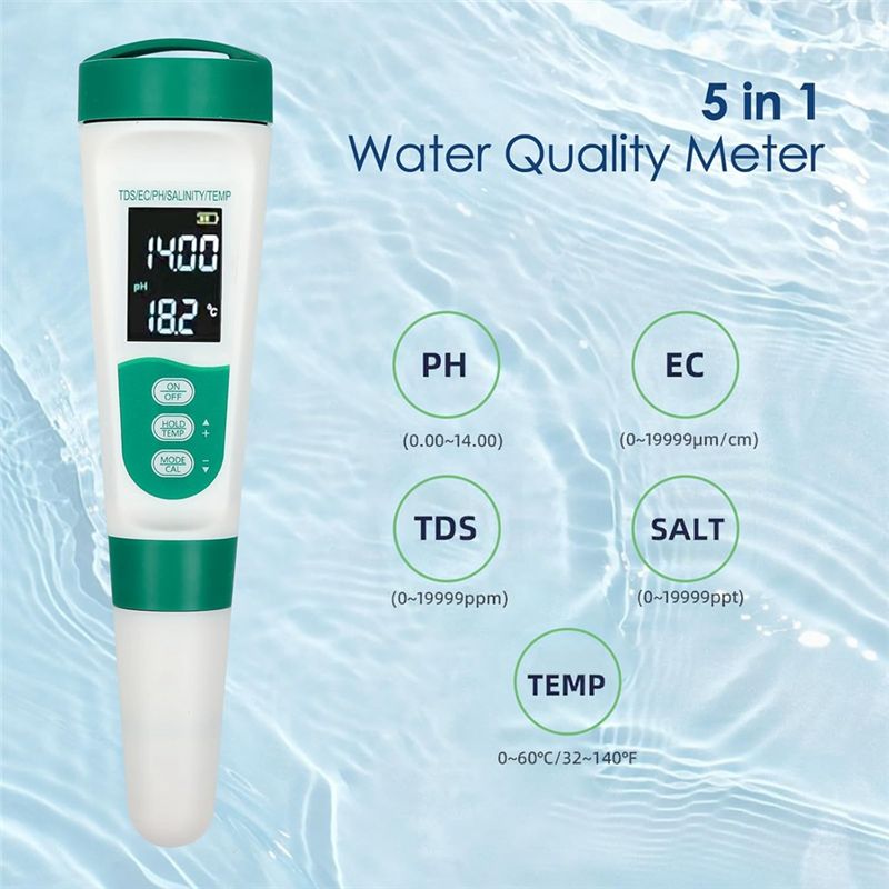 AT02-5 In1 Digital PH Meter Hi - مراجعة Ec Meter Digital وسعره