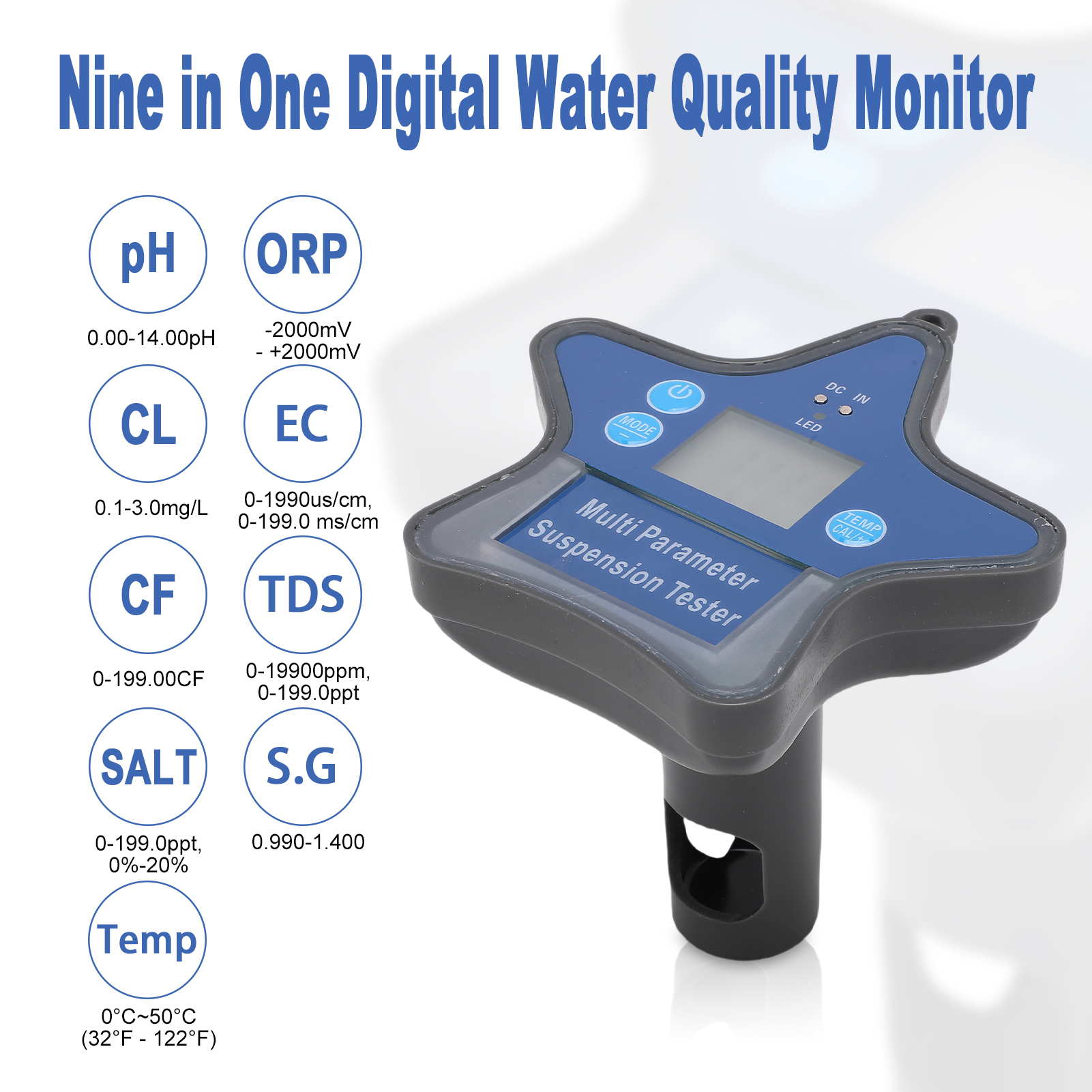 BT Water Quality Monitor Nine  - مراجعة Ec Meter Digital وسعره